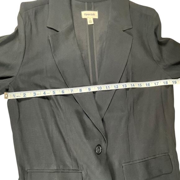Open Edit Black Longline Blazer Size S | Minimalist Classic Office Chic - Picture 11 of 11